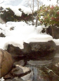 雪化粧する露天風呂イメージ